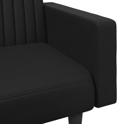 vidaXL 2 Piece Sofa Set Black Faux Leather