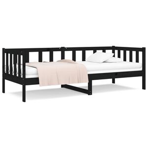 vidaXL Day Bed | Black | Solid pinewood | 90x190 cm | Day Bed | Rectangular