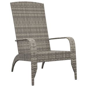 vidaXL Garden Adirondack Chair | Grey | Poly rattan, powder-coated steel