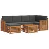 vidaXL Outdoor Sofa Set 7 pcs Natural and Anthracite Polyester