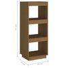 vidaXL Book Cabinet/Room Divider Honey Brown Solid Pinewood