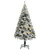 vidaXL Artificial Pre-lit Christmas Tree with Flocked Snow Green 120 cm