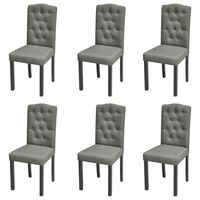 vidaXL Dining Chairs 6 pcs Grey Fabric