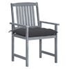 vidaXL Garden Chairs with Cushions 8 pcs Solid Acacia Wood Grey