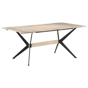 vidaXL Dining Table | Bleached | Solid mango wood | 180x90 cm | Durable