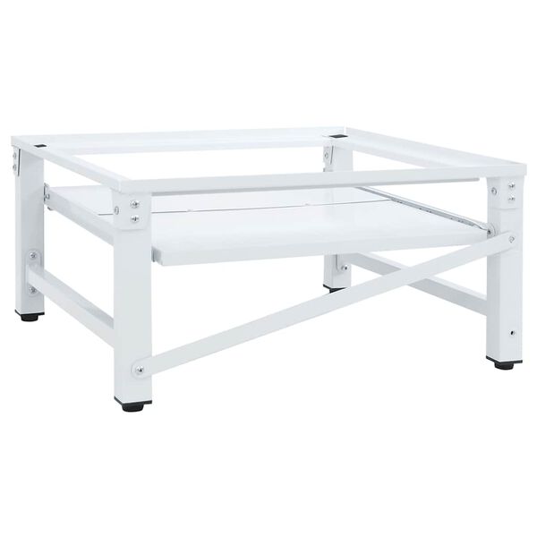 vidaXL Washing Machine Pedestal with Pull-out Shelf White