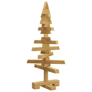 vidaXL Wooden Christmas Tree with Stand Brown 60 cm Solid pine wood