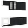 vidaXL Kitchen Unit PORTO 8 pcs Black Engineered Wood