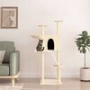 vidaXL Cat Tree with Sisal Scratching Posts Cream 143 cm