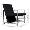 vidaXL Armchairs 2 pcs with Chrome Frame Black Faux Leather