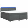 vidaXL Box Spring Bed with Mattress and LED Dark Grey Double Fabric