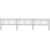 vidaXL Garden Fence with Spear Top Steel 504x80 cm Black