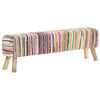 vidaXL Bench 160 cm Multicolour Chindi Fabric