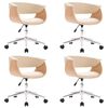 vidaXL Swivel Dining Chairs 4 pcs Cream Faux Leather