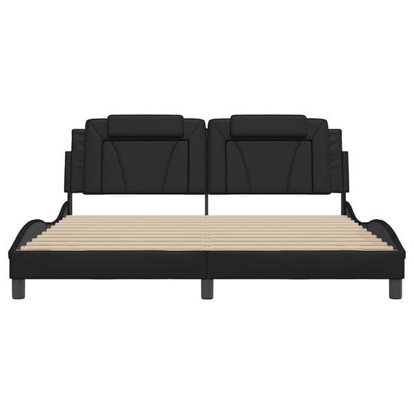 vidaXL Bed Frame "Viana" without Mattress Black 180x200 cm King Faux Leather