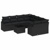 vidaXL Sofa Set 9 pcs Black 233.5 x 234 x 85 cm Poly Rattan