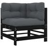 vidaXL 7 Piece Garden Lounge Set with Cushions Black Solid Wood
