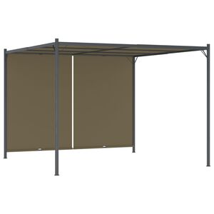 vidaXL Garden Pergola with Retractable Roof 3x3 m Taupe 180 g/m&sup2;
