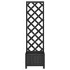 vidaXL Planter with Trellis Black Solid Wood Fir