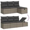 vidaXL 8 Piece Garden Sofa Set with Cushions Grey Poly Rattan