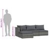 vidaXL 4 Piece Garden Lounge Set with Cushions Grey Poly Rattan