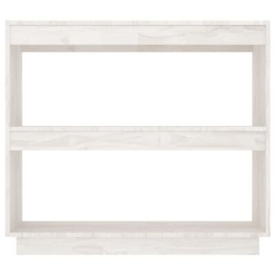 vidaXL Book Cabinet White 80x35x71 cm Solid Pinewood