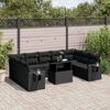 vidaXL 10 Piece Garden Sofa Set with Cushions Black Poly Rattan