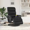 vidaXL Massage Recliner Chair with Footrest Black Faux Leather