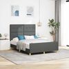 vidaXL Bed Frame with Headboard Dark Grey 137 x 190 cm Fabric