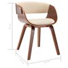 vidaXL Dining Chairs 2 pcs Cream Bent Wood and Faux Leather