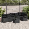 vidaXL Sofa Set with Cushion with Storage 7 pcs Black Poly Rattan