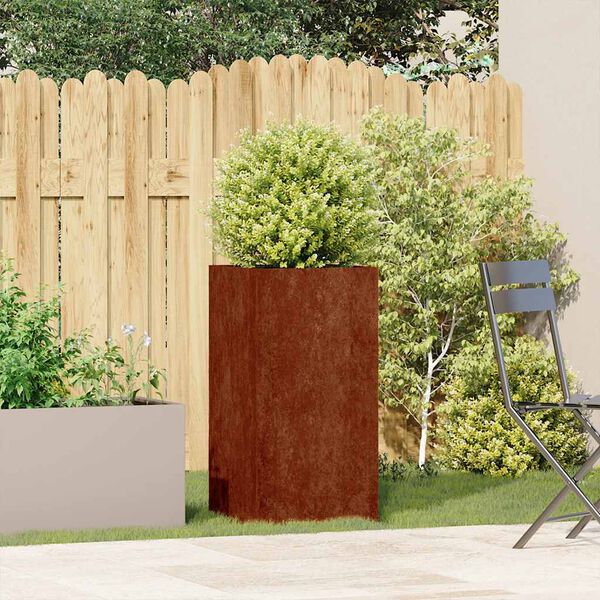 vidaXL Planter Rusty 40x40x80 cm Weathering Steel