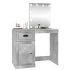 vidaXL Dressing Table with LED Concrete Grey 90x50x132.5 cm Engineered Wood