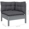 vidaXL 6 Piece Garden Lounge Set with Cushions Grey Pinewood