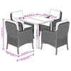 vidaXL 5 Piece Garden Dining Set with Cushions Black Poly Rattan