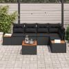 vidaXL Garden Sofa Set with Cushion 6 pcs Black Poly rattan