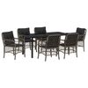 vidaXL Garden Dining Set 7 pcs Grey Poly Rattan
