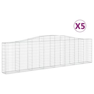 vidaXL Arched Gabion Baskets 5 pcs 400x30x100/120 cm Galvanised Iron