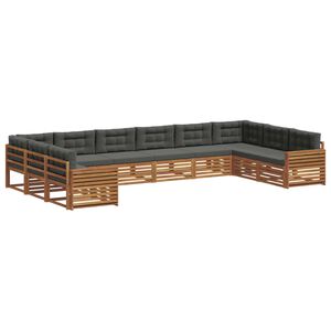 vidaXL Sofa Sets 6 pcs Natural and Anthracite Solid Acacia Wood