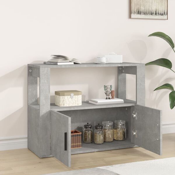 vidaXL Sideboard Concrete Grey 80x30x60 cm Engineered Wood