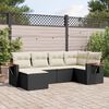 vidaXL 6 Piece Garden Sofa Set with Cushions Black Poly Rattan
