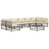 vidaXL 8 Piece Garden Lounge Set with Cushions Anthracite Poly Rattan