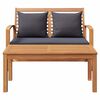 vidaXL Bench Brown and Dark Grey 110 x 66 x 76 cm Solid Teak Wood