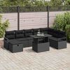 vidaXL Garden Sofa Set with Cushion 9 pcs Black Poly rattan