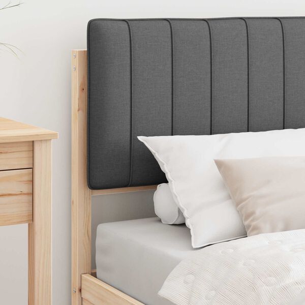 vidaXL Bed Frame with Upholstered Headboard Dark Grey 90 x 190 cm
