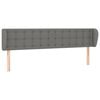 vidaXL Headboard with Ears Dark Grey 163x23x78/88 cm Fabric