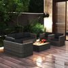 vidaXL 8 Piece Garden Lounge Set with Cushions Poly Rattan Grey
