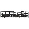 vidaXL 7 Piece Garden Lounge Set with Cushions Black Solid Wood