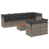 vidaXL 9 Piece Garden Sofa Set with Cushions Grey Poly Rattan
