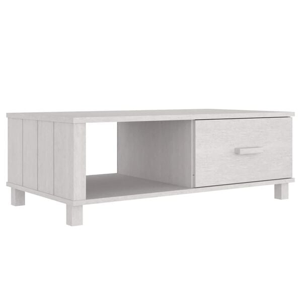 vidaXL Coffee Table HAMAR White 100x55x35 cm Solid Wood Pine